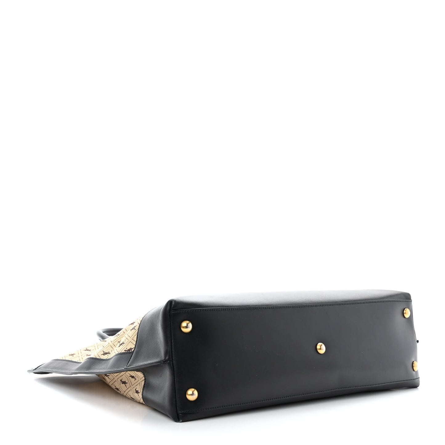 Canvas All-Over Monogram Cabas Tote Beige Black