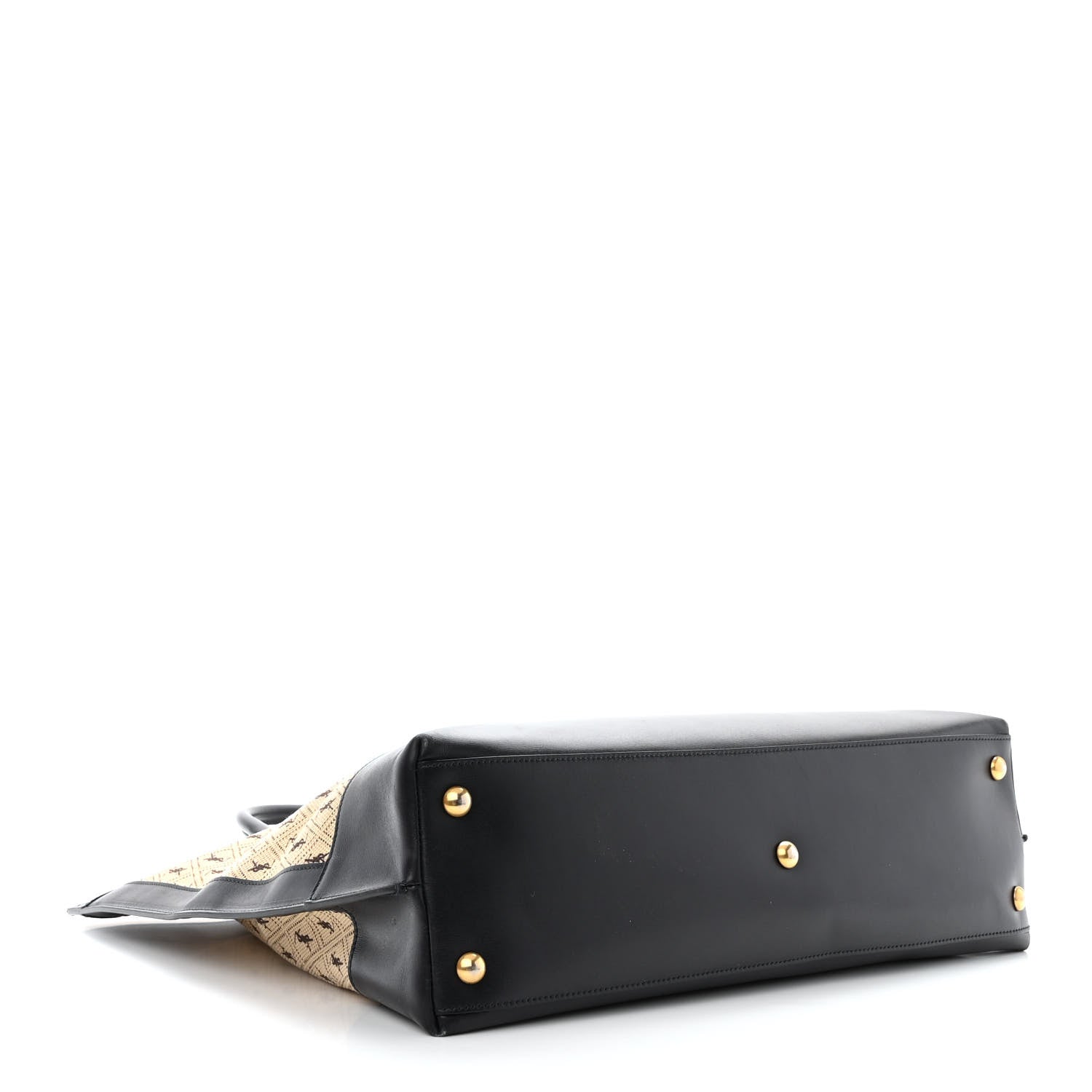 Saint Laurent Canvas All-Over Monogram Cabas Tote Beige Black 4 of 10