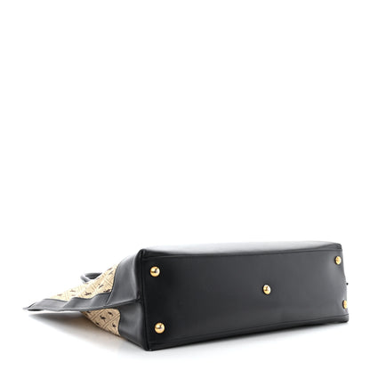 Saint Laurent Canvas All-Over Monogram Cabas Tote Beige Black 4 of 10