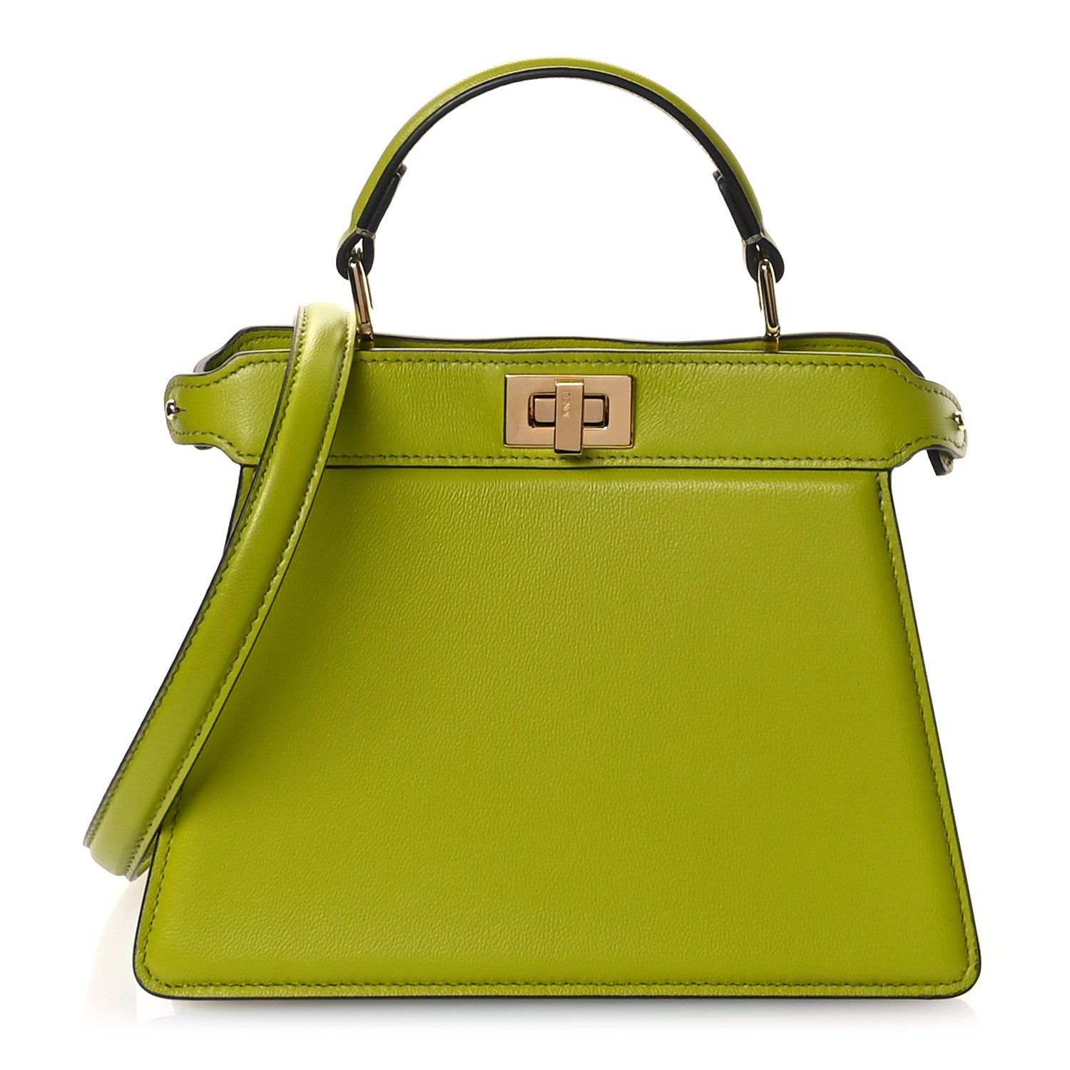 Fendi Shiny Nappa Petite Peekaboo I SEE U Satchel Wasabi 1 of 11