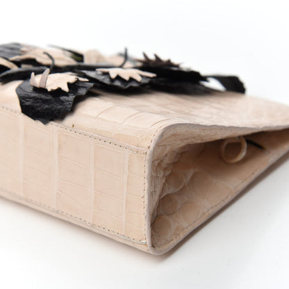 Nancy Gonzalez Crocodile Butterfly Small Clutch Bag Blush Black 7 of 10