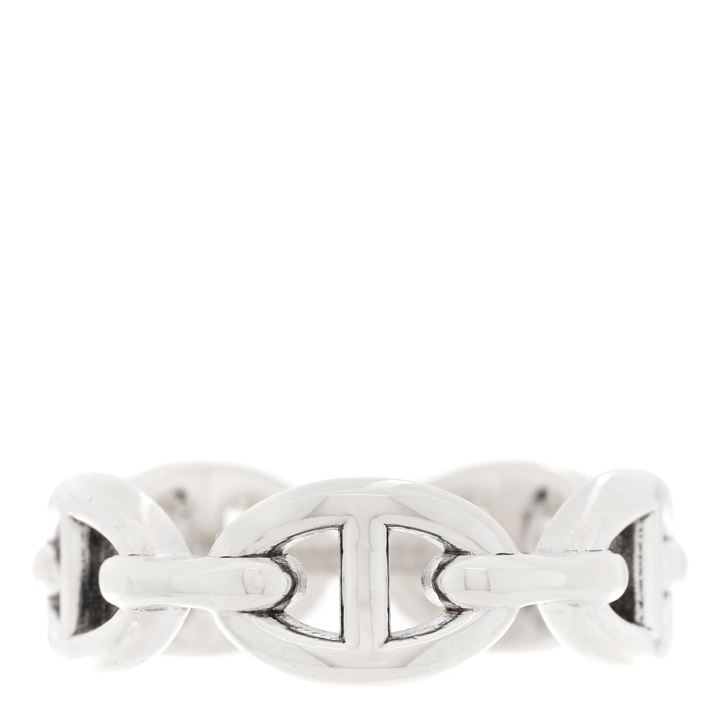 Sterling Silver PM Chaine d'Ancre Enchainee Band Ring 54 6.75