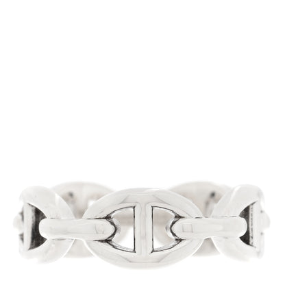 Hermes Sterling Silver PM Chaine d'Ancre Enchainee Band Ring 54 6.75 1 of 6
