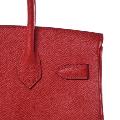 Hermes Epsom Horseshoe Birkin 30 Rouge Casaque Gris Mouette 11 of 36