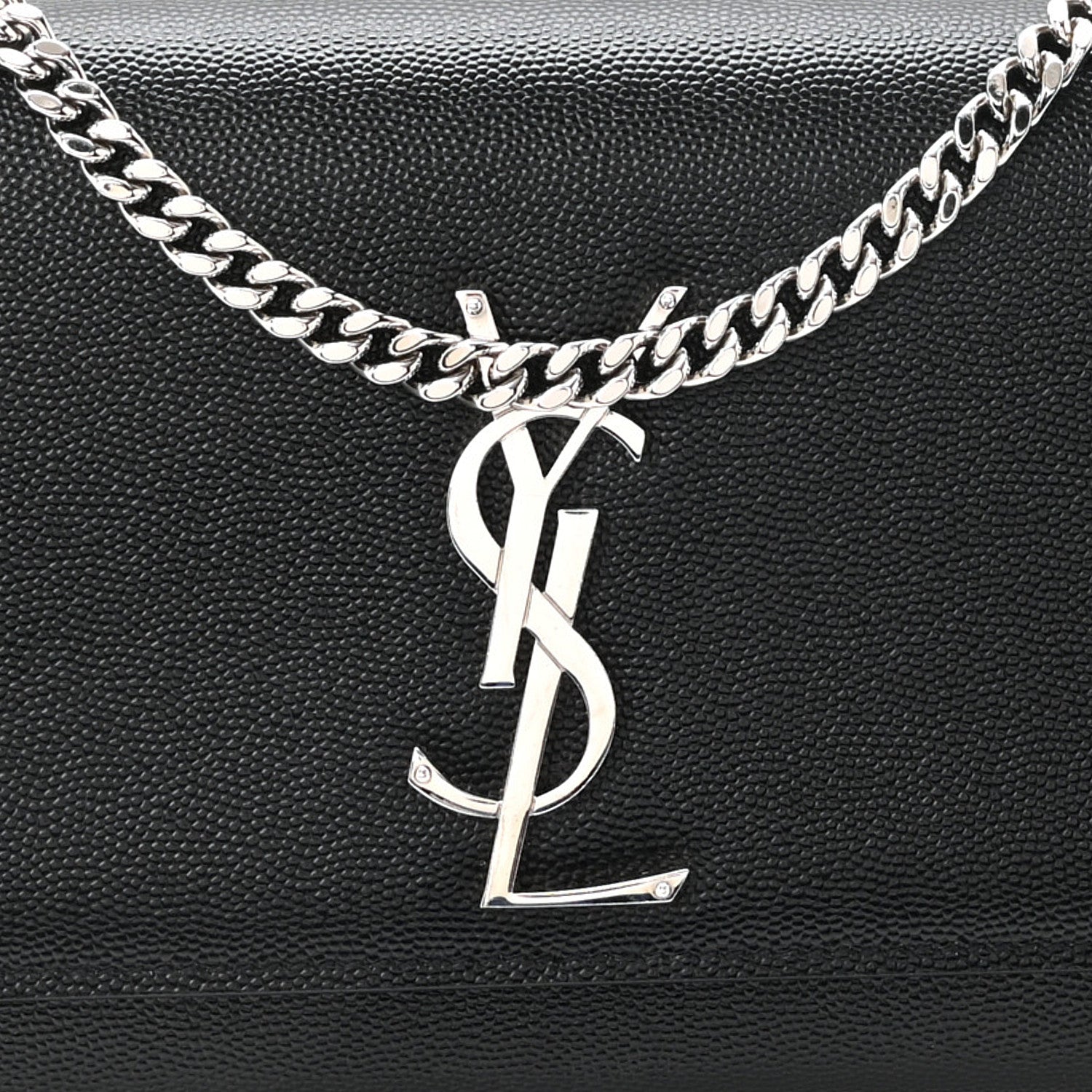 Saint Laurent Grain De Poudre Small Monogram Kate Satchel Black 7 of 9