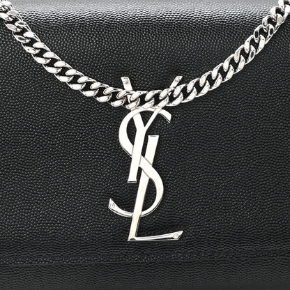 Saint Laurent Grain De Poudre Small Monogram Kate Satchel Black 7 of 9
