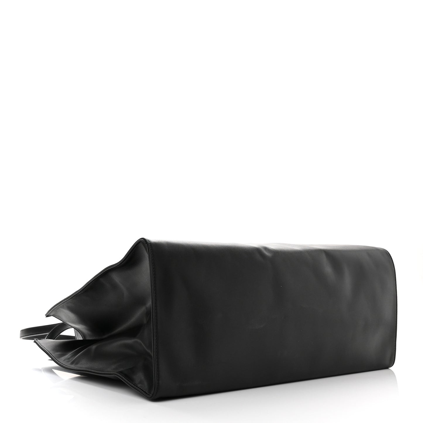 Vegan Leather Large Shopping Bag Black