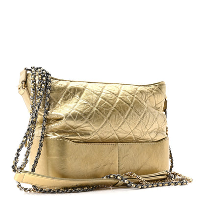 Chanel Metallic Aged Calfskin Quilted Medium Gabrielle Gold 3 of 10