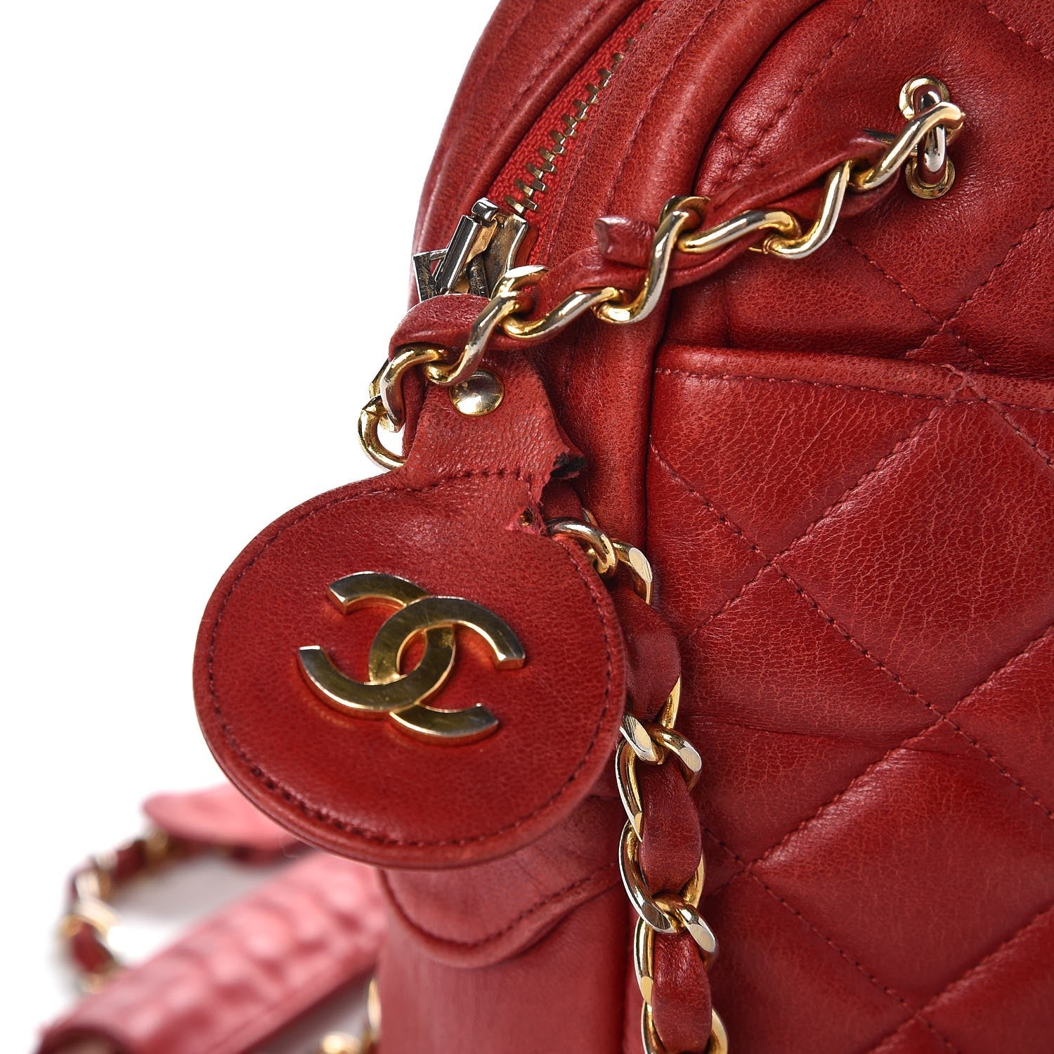 Chanel Lambskin Quilted Camera Case Bag Red 6 of 11