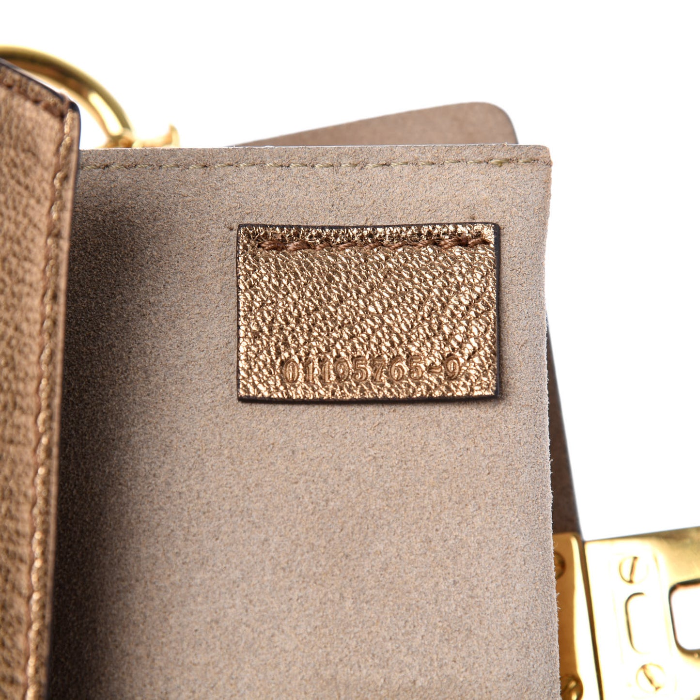 Metallic Goatskin Mini Drew Shoulder Bag Gold