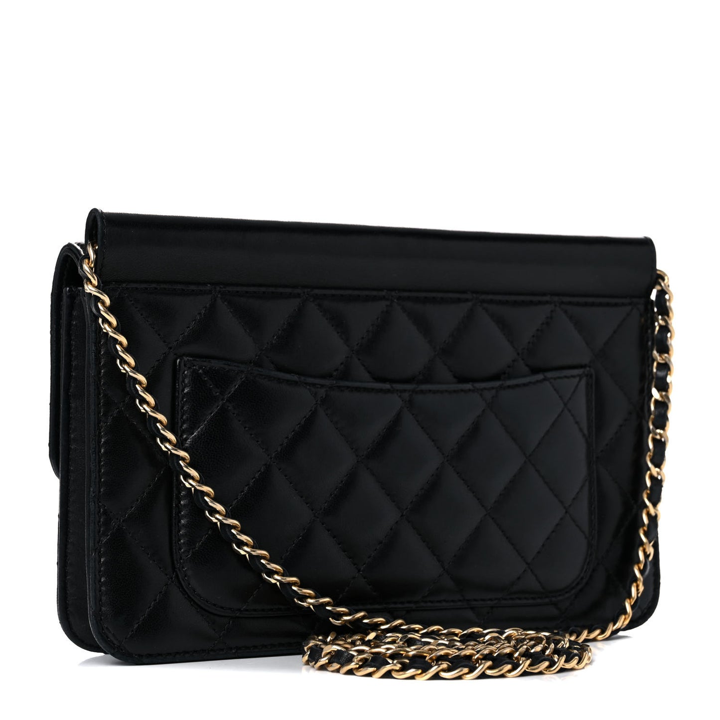 Lambskin Quilted Medium Crossing Times Flap Black