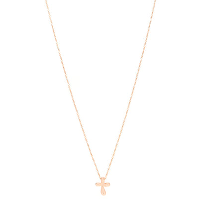 Tiffany 18K Rose Gold 12mm Elsa Peretti Cross Pendant Necklace 1 of 5
