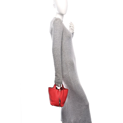 Hermes Taurillon Clemence Picotin Lock 18 PM Rose Jaipur 2 of 9