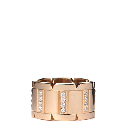 Cartier 18K Yellow Gold Diamond 11mm Tank Francaise Ring 48 4.5 3 of 4