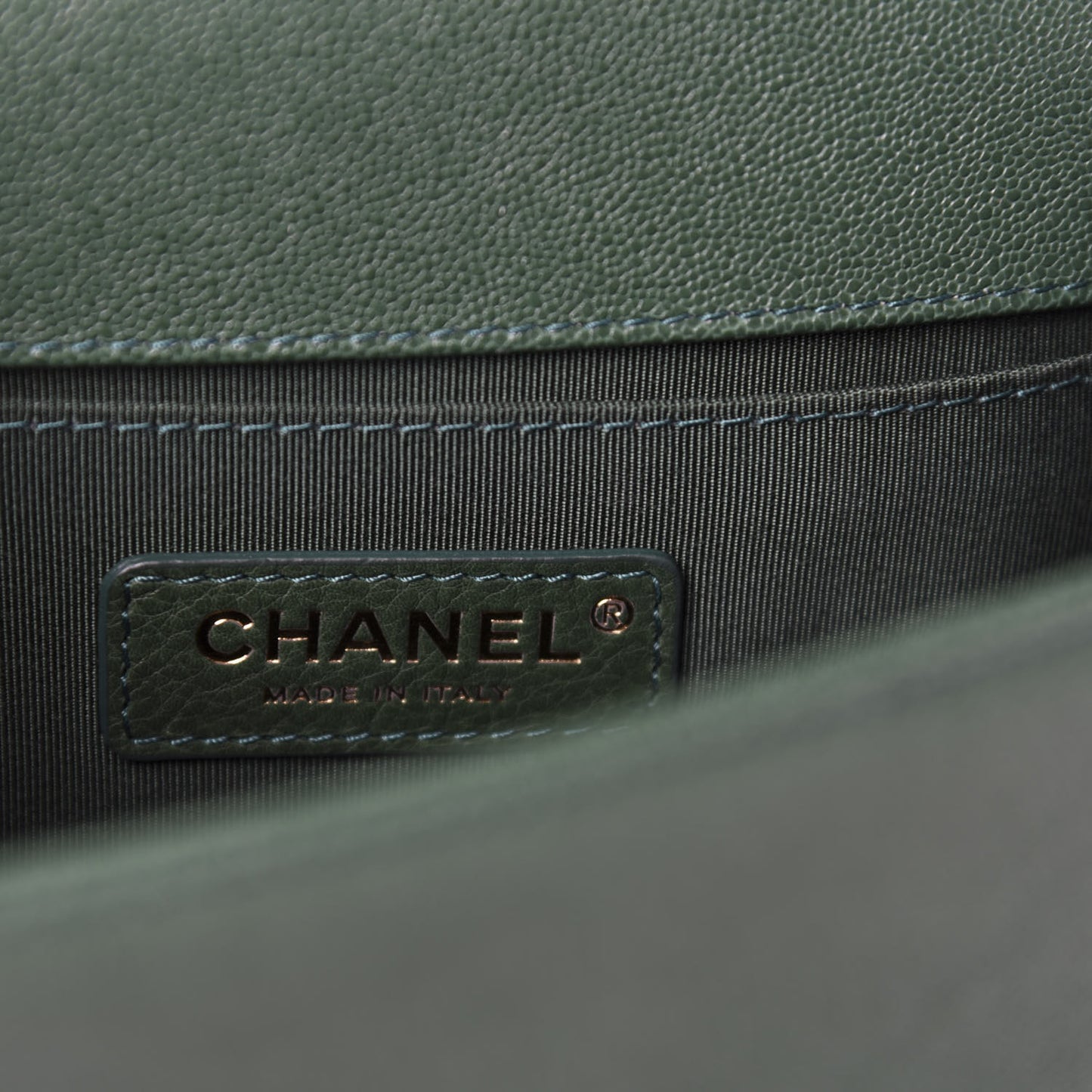 Caviar Quilted Small Boy Flap Green