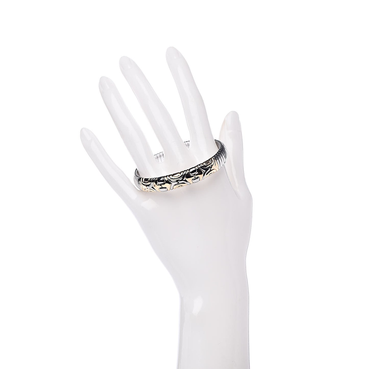 Stainless Steel 18K Yellow Gold 10mm Parentesi Cuff Bracelet