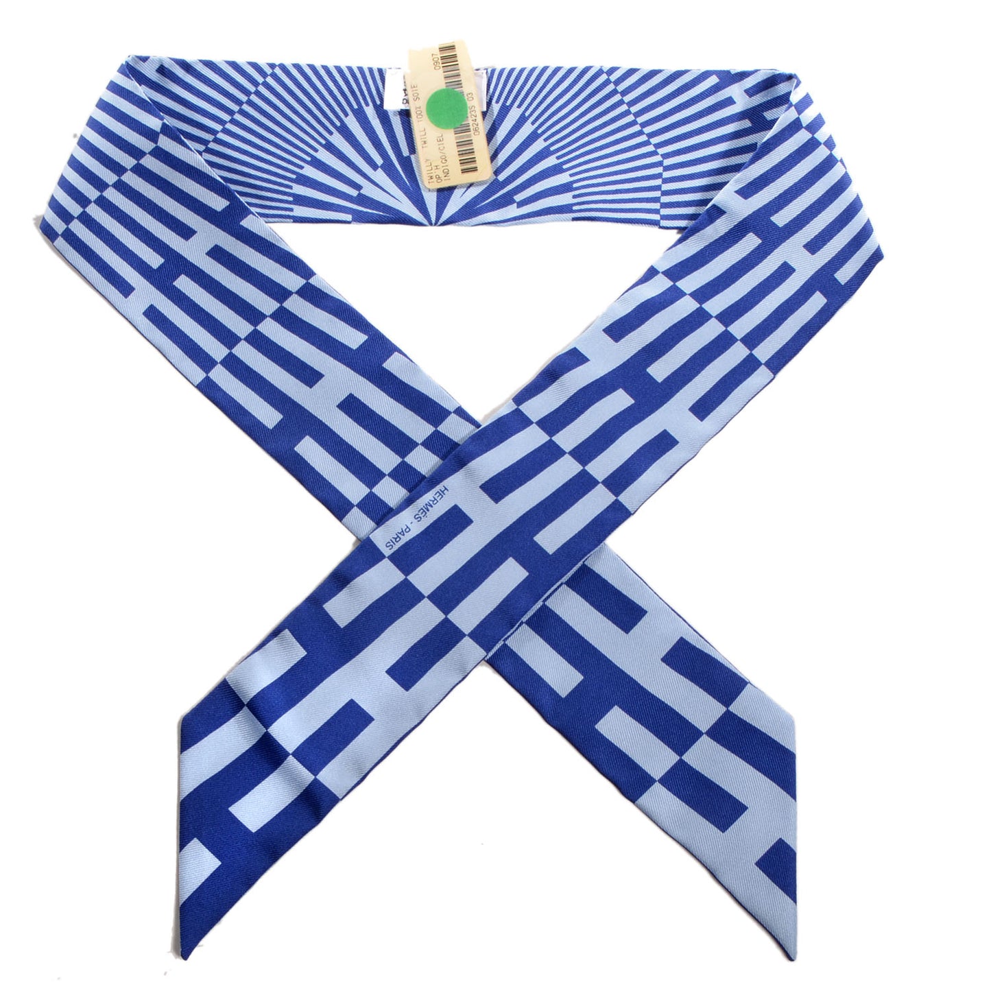 Silk Twilly Op H Indigo Ciel