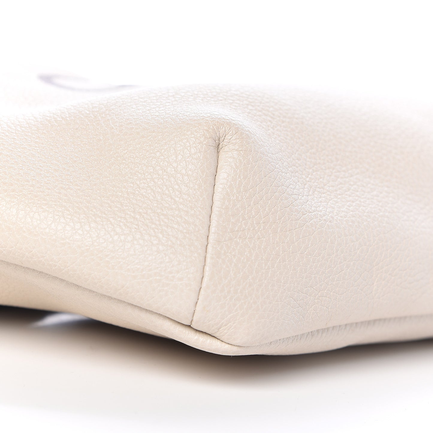 Grained Calfskin Logo Belt Bag White