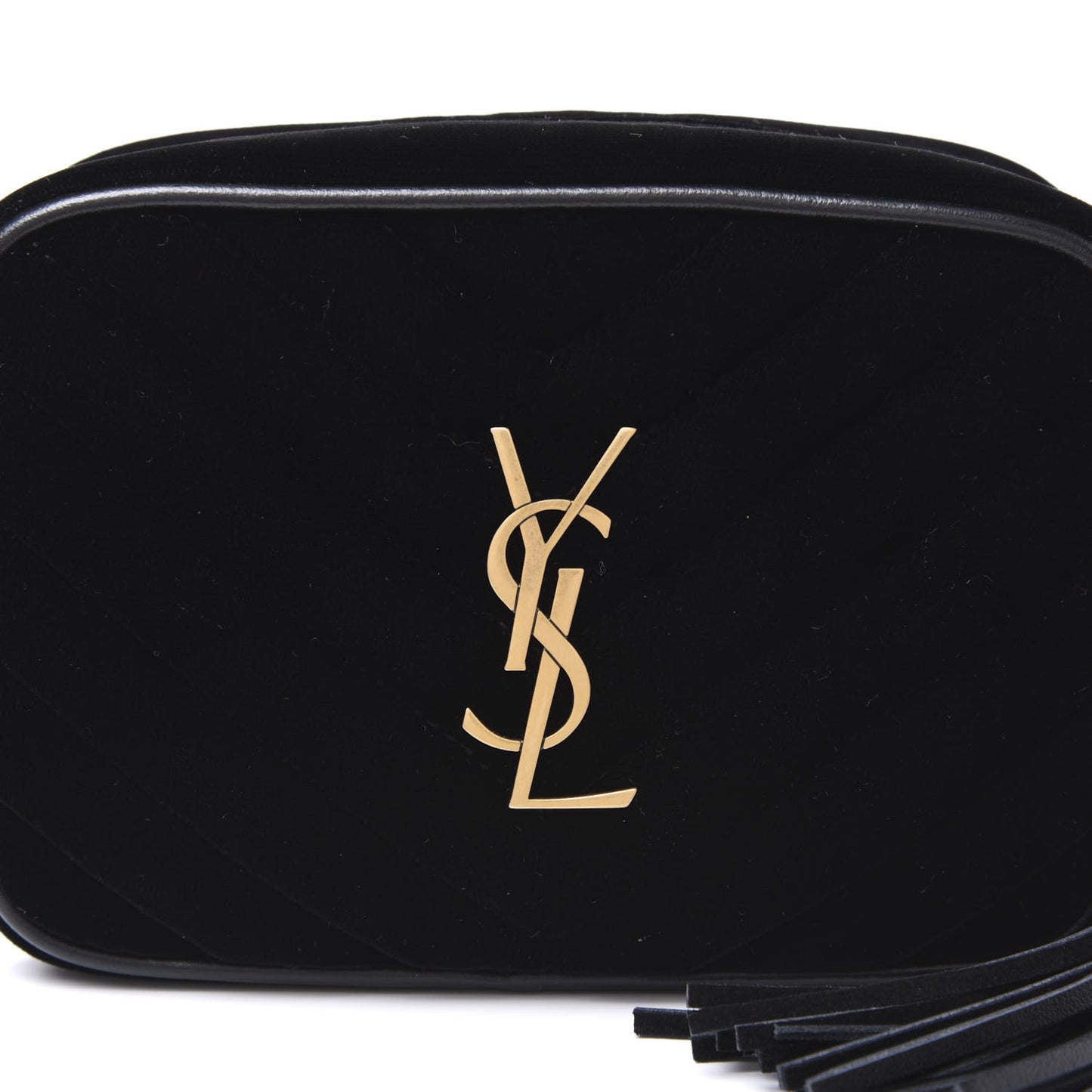 Velour Matelasse Monogram Lou Belt Bag Black