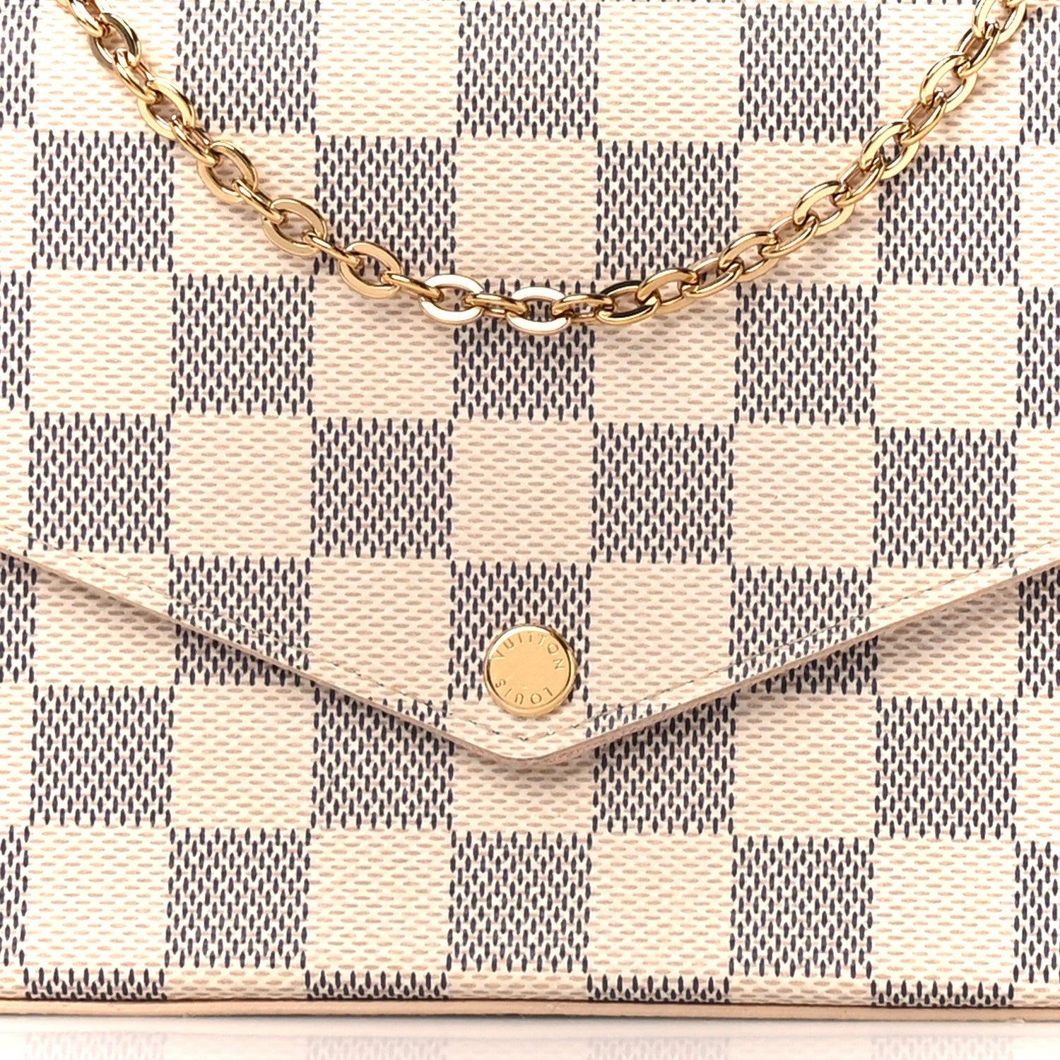 Louis Vuitton Damier Azur Pochette Felicie Chain Wallet Rose Ballerine 11 of 13