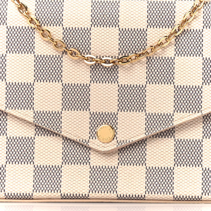 Louis Vuitton Damier Azur Pochette Felicie Chain Wallet Rose Ballerine 11 of 13