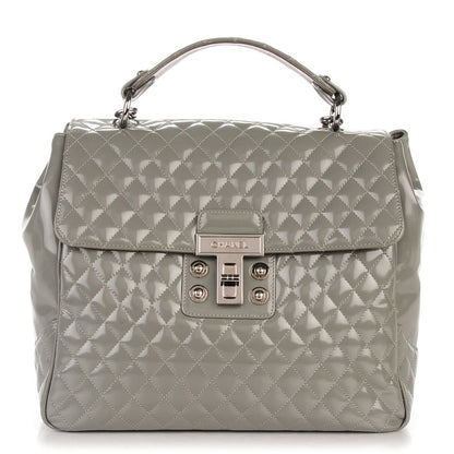 Chanel Glazed Calfskin Mademoiselle Lock Kelly Flap Bag Grey 1 of 8