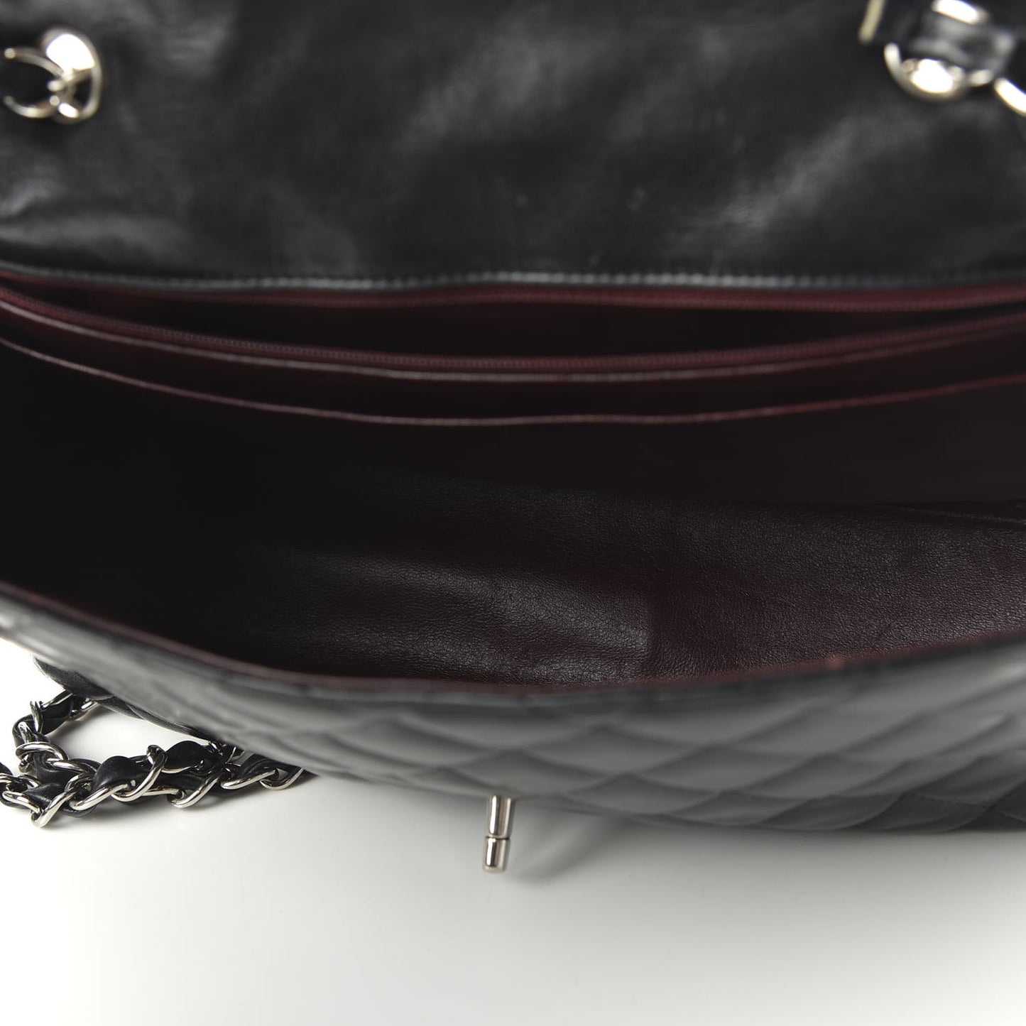 Lambskin Quilted Jumbo Single Flap Black