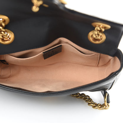 Gucci Calfskin Matelasse Mini GG Marmont Shoulder Bag Black 5 of 14