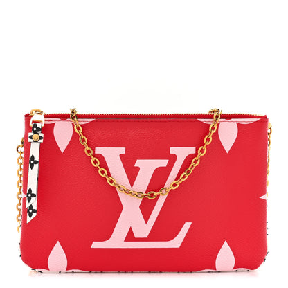 Louis Vuitton Monogram Giant Double Zip Pochette Rouge 1 of 14