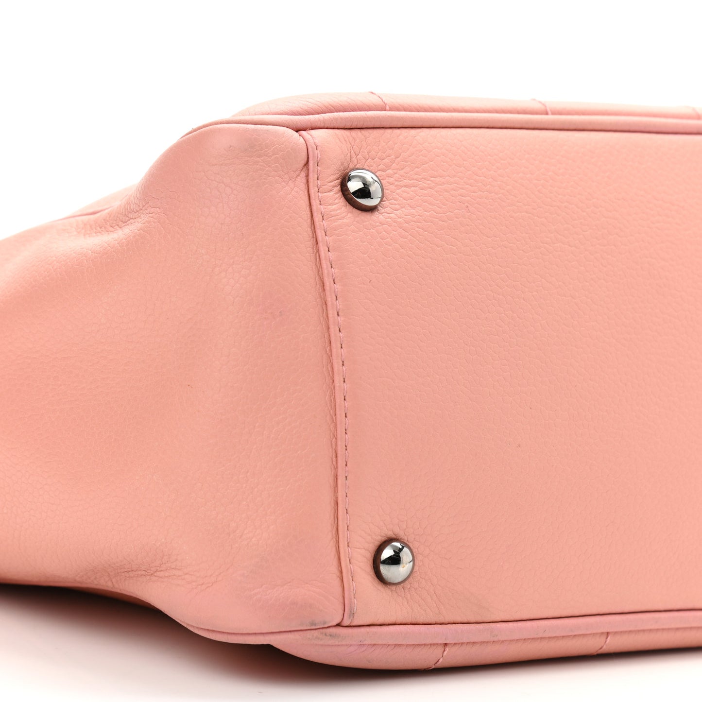 Caviar Square Stitched Tote Pink