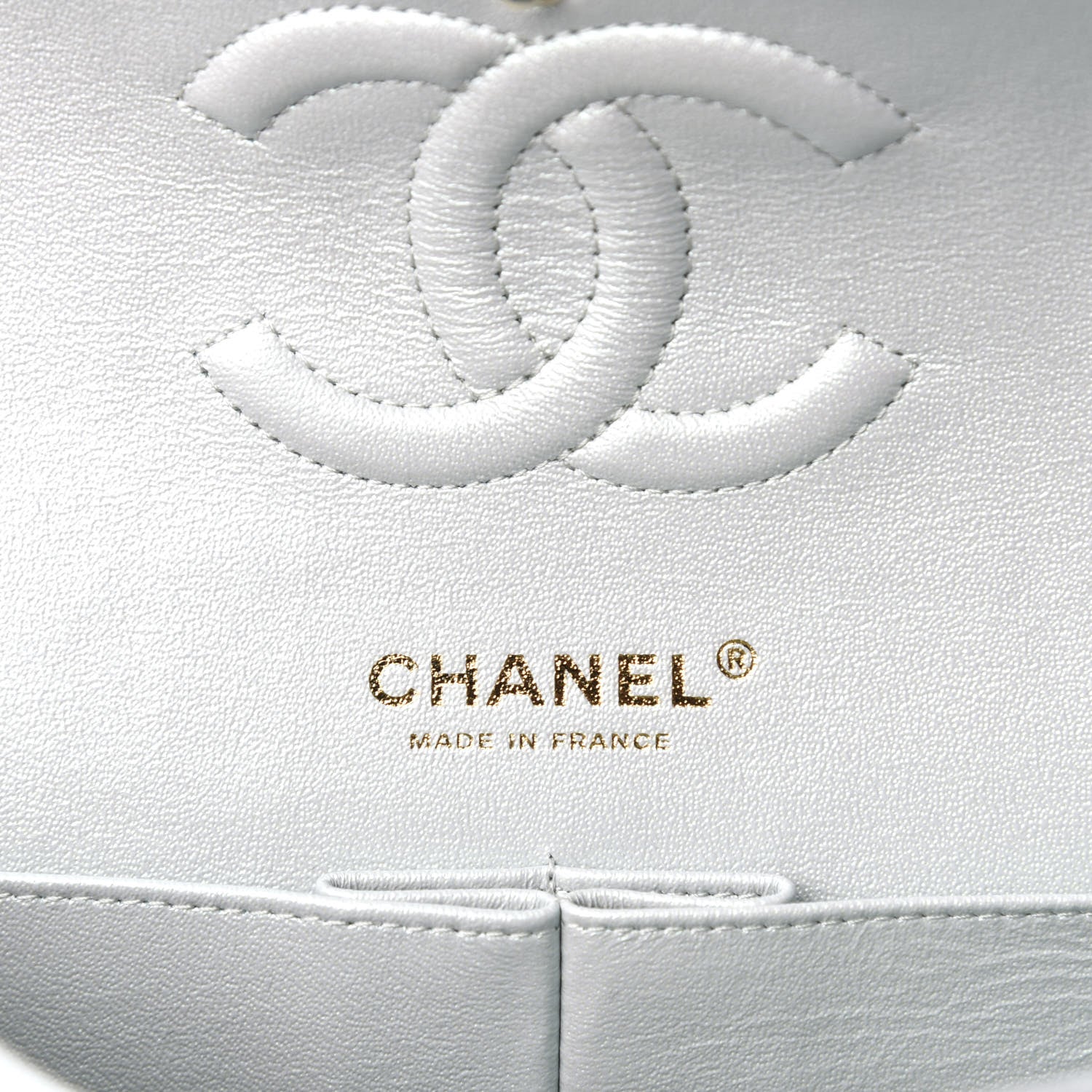 Chanel Iridescent Lambskin Quilted Medium Double Flap Light Blue 6 of 13