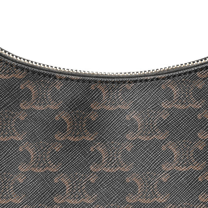 Celine Triomphe Canvas Calfskin Ava Shoulder Bag Tan 9 of 11