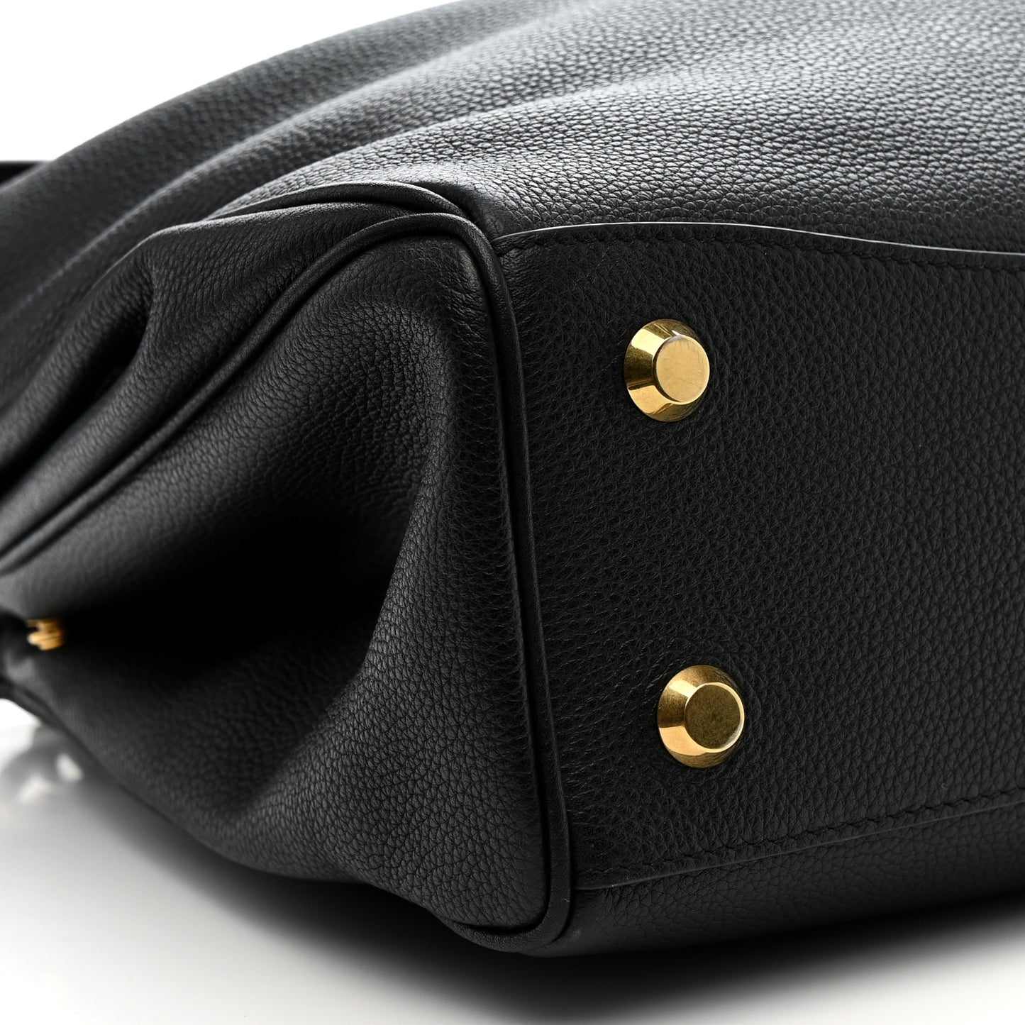 Grained Calfskin Medium Rodeo Top Handle Handbag Black