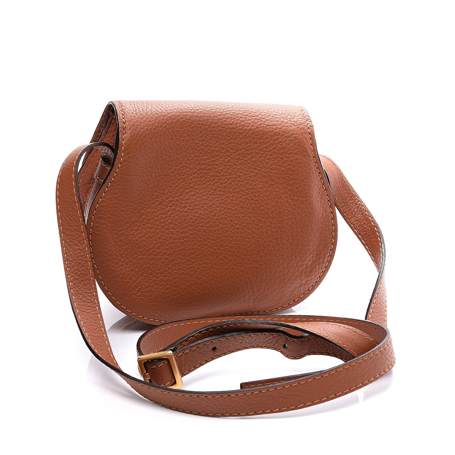 Calfskin Mini Marcie Round Crossbody Bag Tan