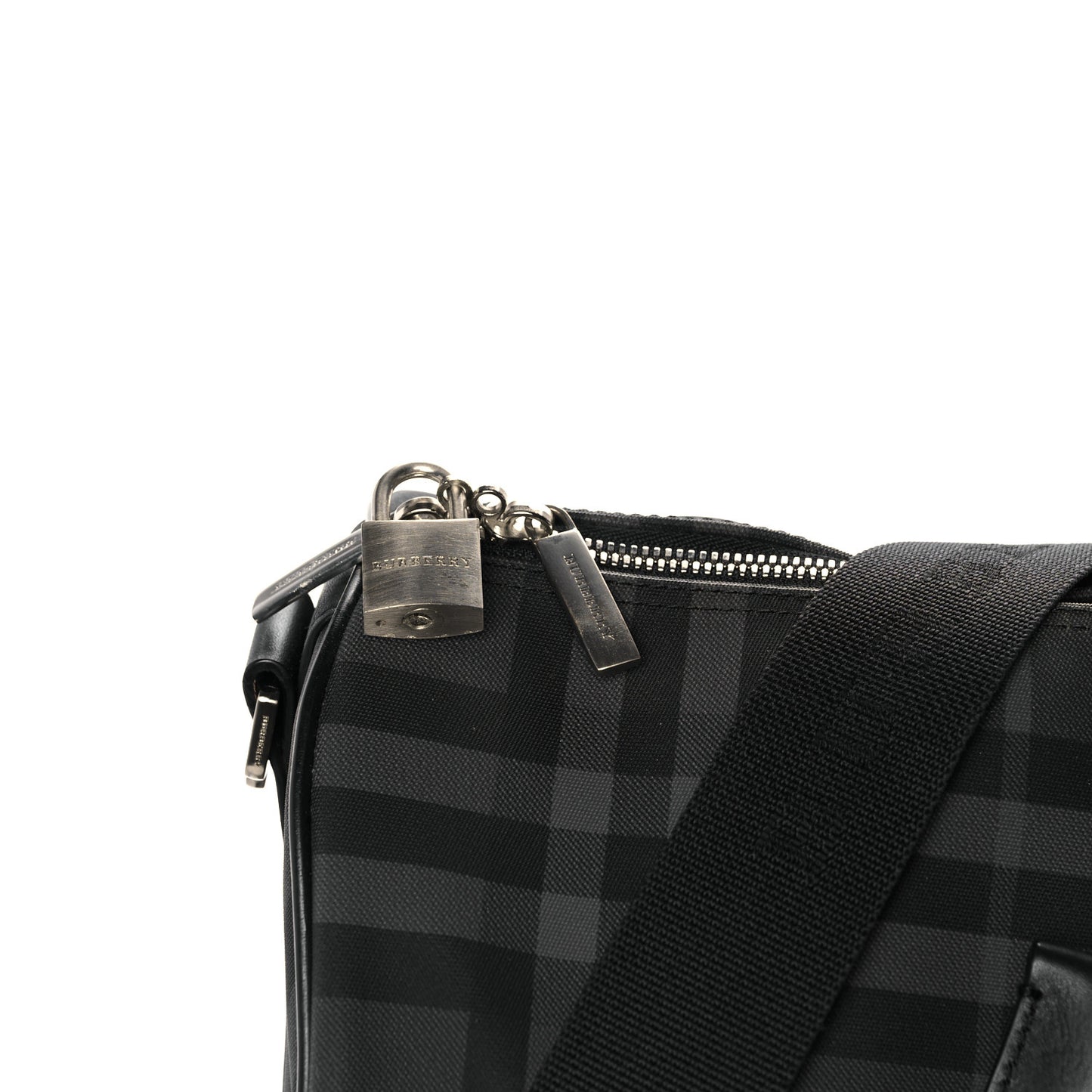 Nylon Smoked Check Duffle Bag Black
