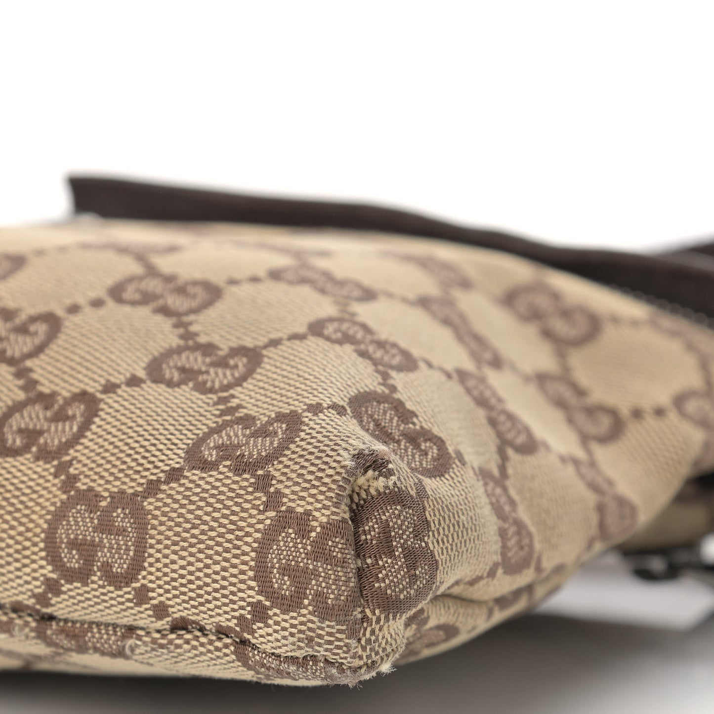 GG Monogram Double Pocket Belt Bag Dark Brown