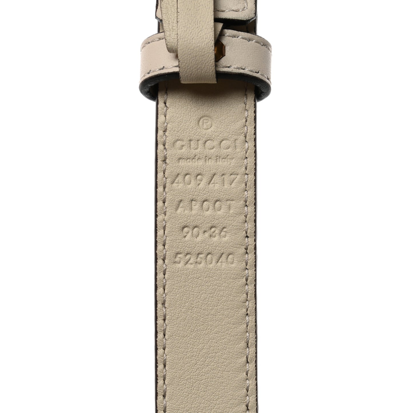 Calfskin Double G 20mm Belt 90 36 Mystic White