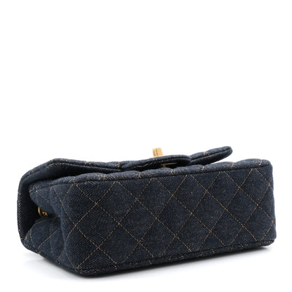 Chanel Denim Quilted Mini Rectangular Flap Dark Blue 4 of 11