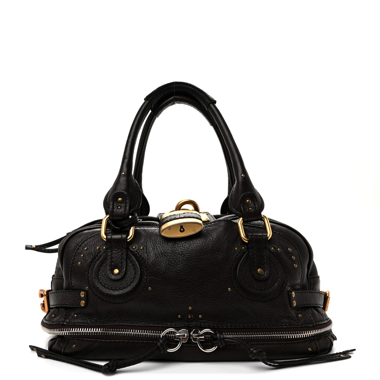 Calfskin Paddington Double Zip Bowler Chocolate