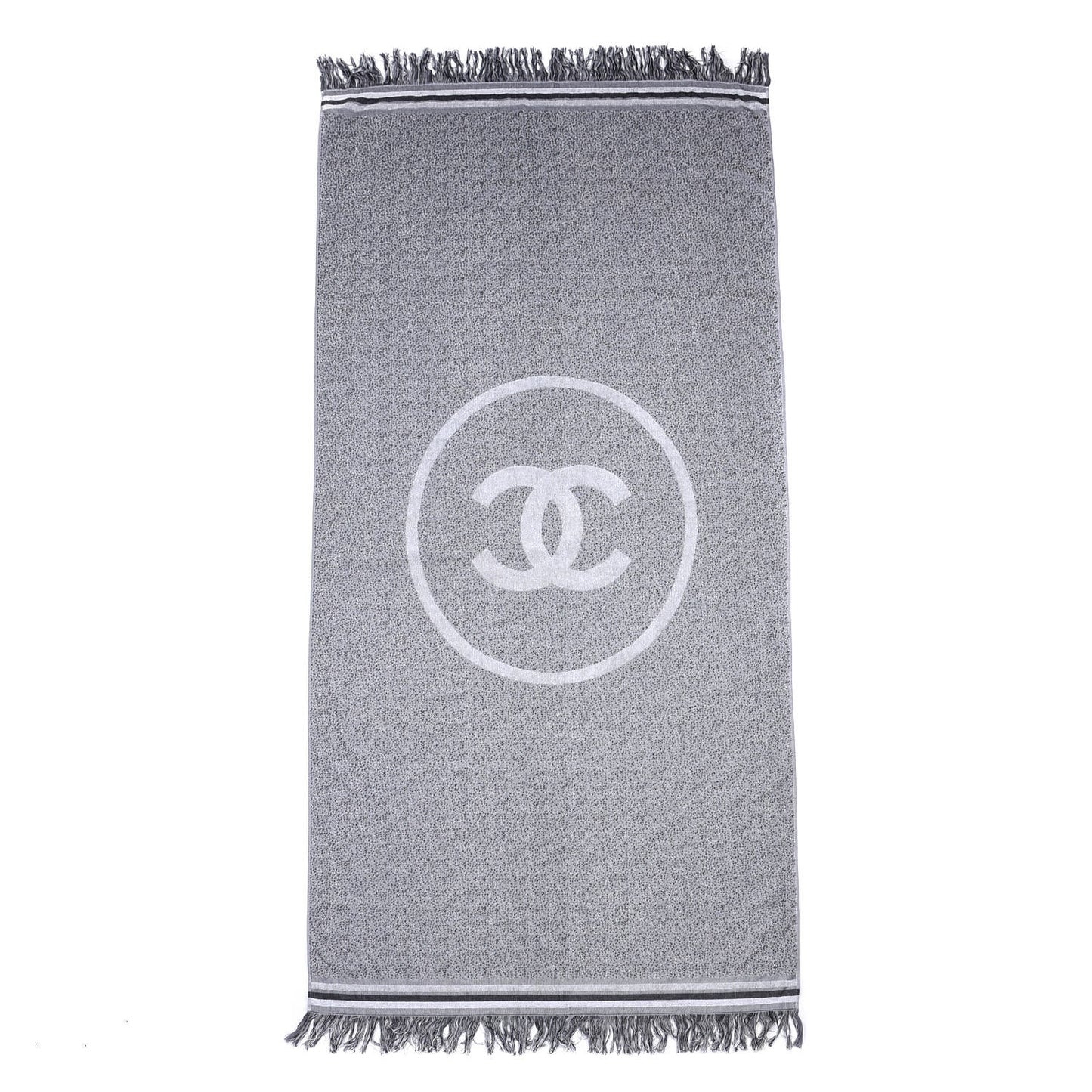 Terry Cotton CC Beach Towel Grey Black