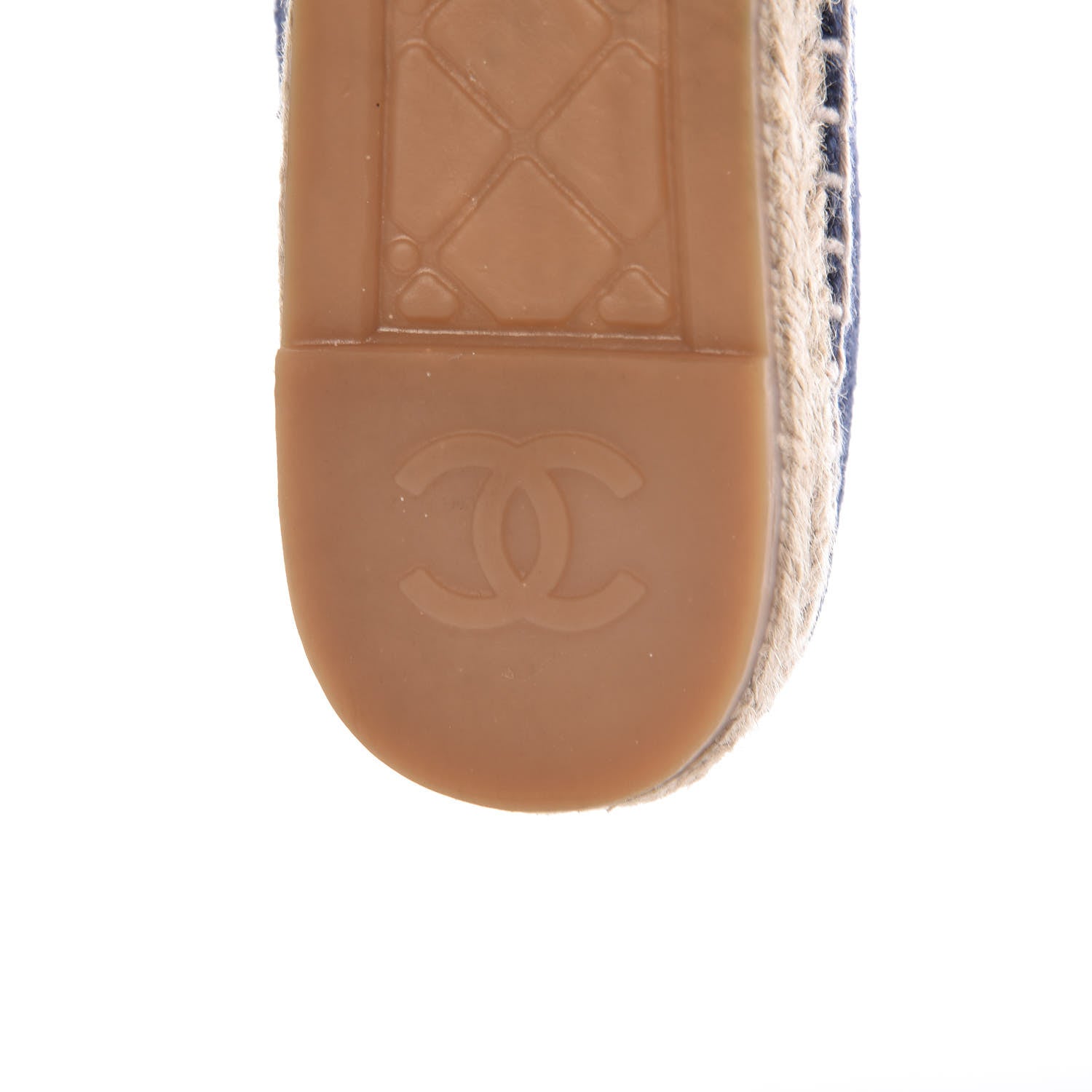 Chanel Denim Toile CC Espadrilles 39 Navy Black 9 of 10