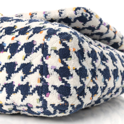 Chanel Tweed Quilted Maxi Chanel 19 Flap Ecru Navy Blue Multicolor 9 of 9