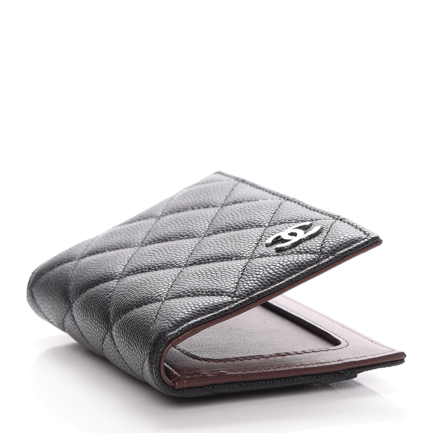 Caviar Quilted Card Holder Wallet Black
