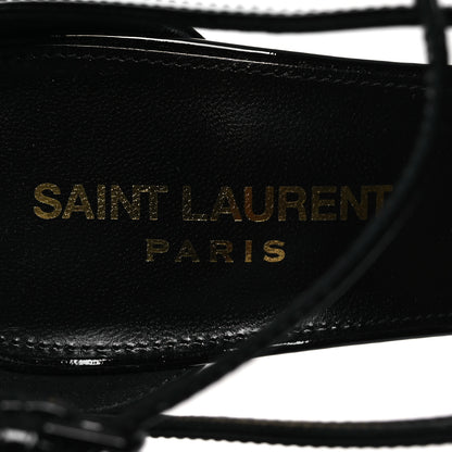 Saint Laurent Patent Cassandra 100 Sandals 38 Black 9 of 10