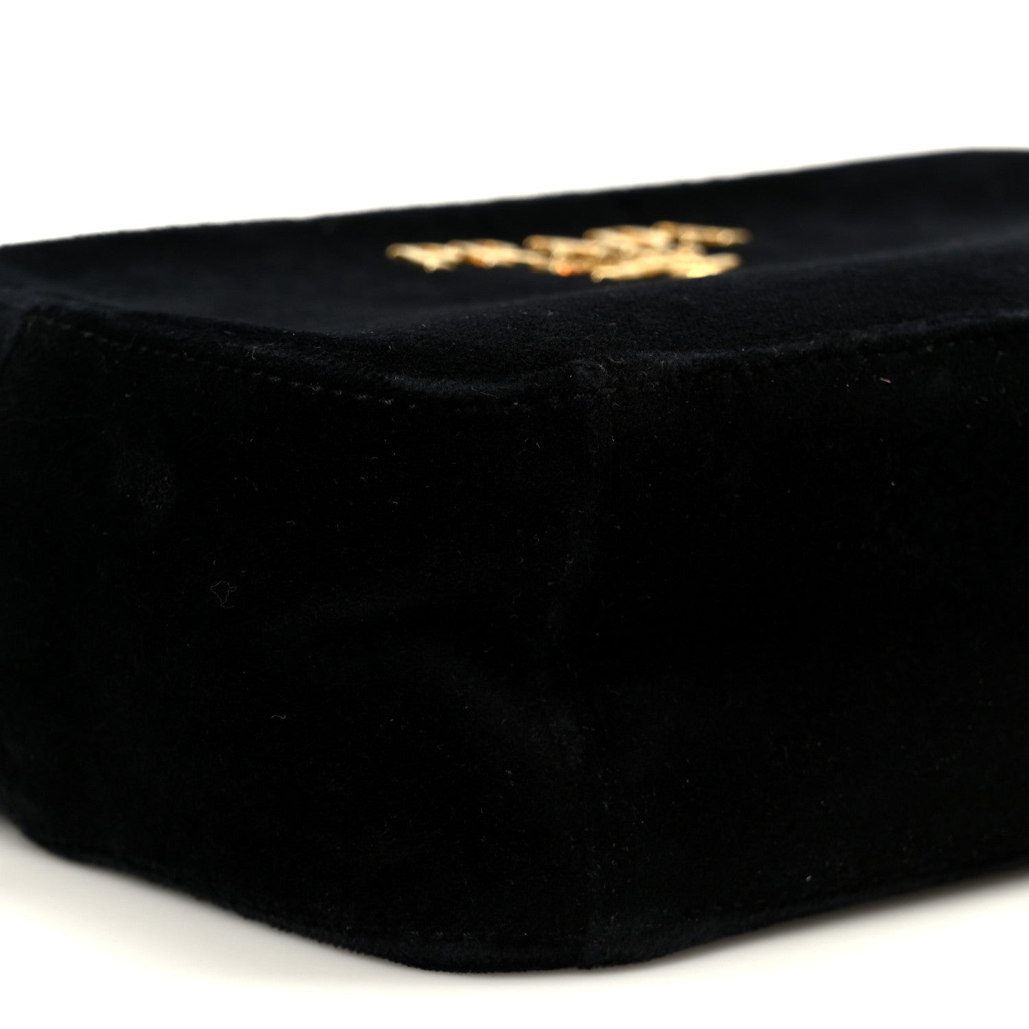 Prada Velluto Zip Top Chain Shoulder Bag Black 9 of 10