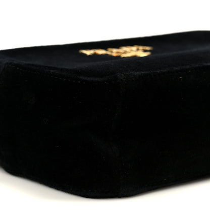 Prada Velluto Zip Top Chain Shoulder Bag Black 9 of 10