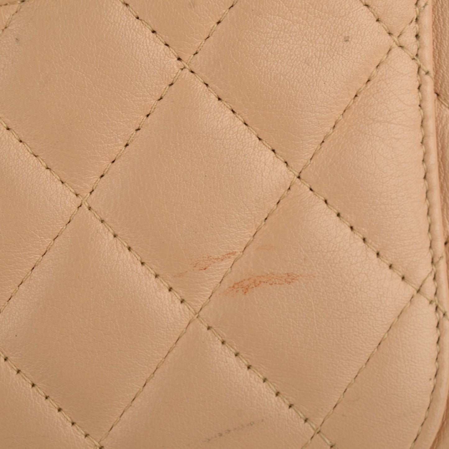 Calfskin Quilted Large Cambon Bowler Beige Black