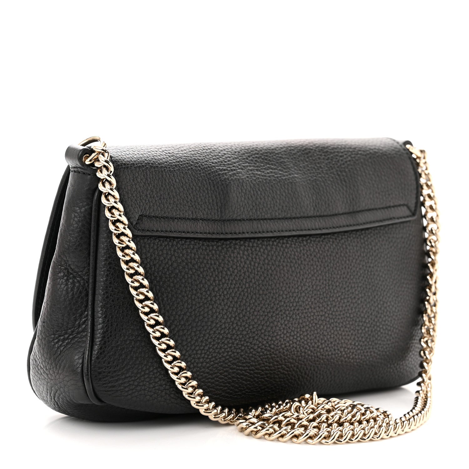 Gucci Pebbled Calfskin Medium Soho Flap Crossbody Black 3 of 17