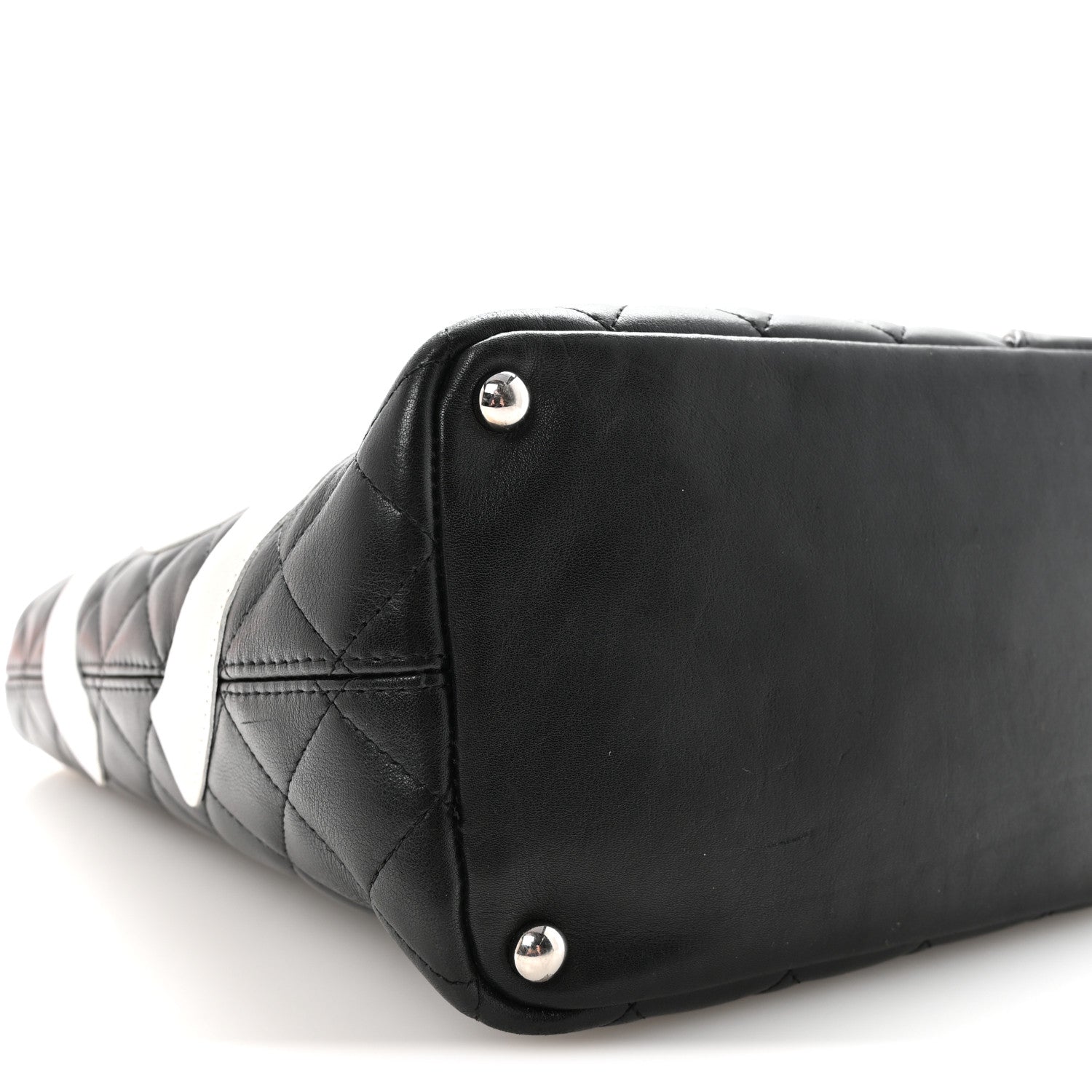 Chanel Calfskin Quilted Medium Cambon Tote Black White 9 of 10