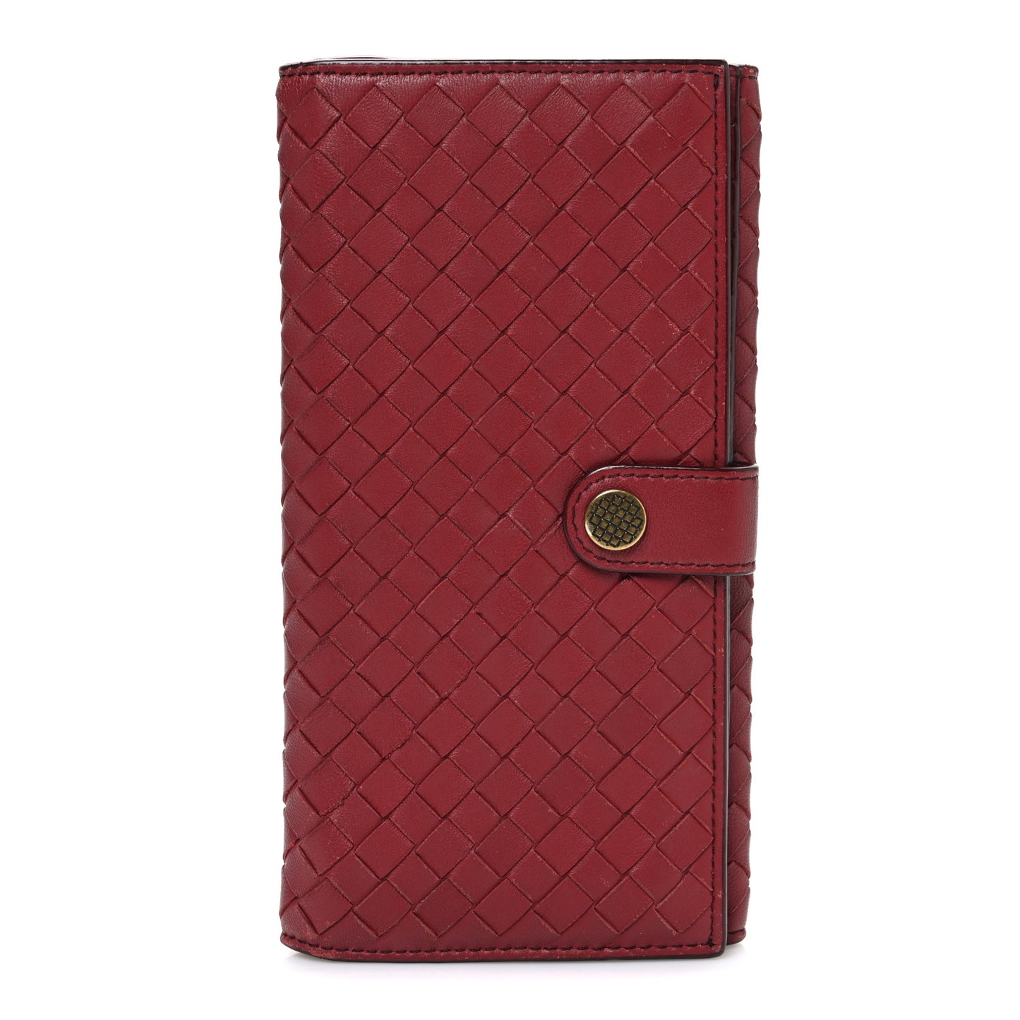 Nappa Intrecciato Continental Wallet Dark Red